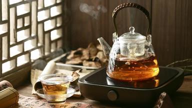 养生茶壶茶实拍素材