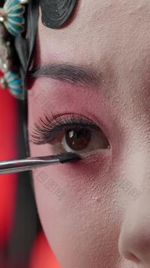 京剧女演员梳妆画笔创造力文化高清视频
