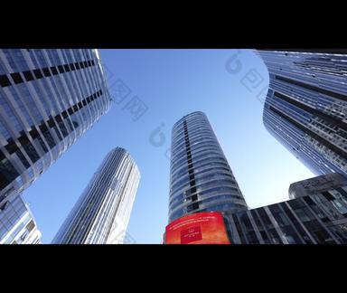 北京城市建筑天空低视角镜头