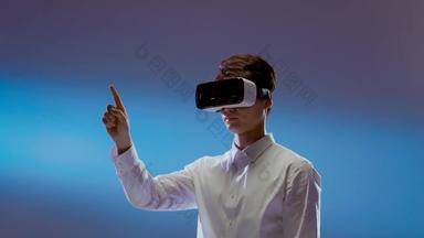 青年男人科技虚拟活力清晰实拍