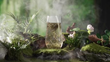 茶杯静物植物环境玻璃制品实拍