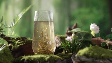 茶杯杯子植物水平构图概念镜头