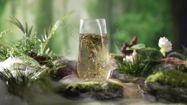 茶杯静物花想法传统实拍素材