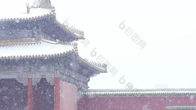 故宫雪墙壁高质量实拍