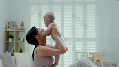 年轻妈妈母婴单亲家庭宣传片素材