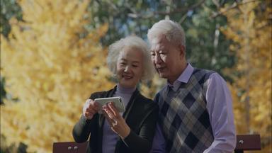 老年夫妇互联网环境拍摄