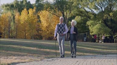 老年夫妇公园享乐乐趣高质量实拍