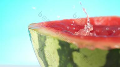 西瓜汁饮料膳食纤维实拍素材