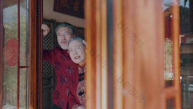 老年夫妇激动北京4K分辨率高清实拍