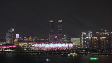 杭州体育馆标志繁荣地标建筑场景拍摄