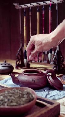 茶叶和<strong>紫砂壶</strong>茶文化实拍