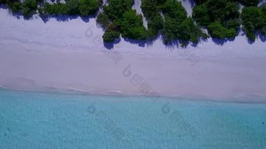空中无人机自然热带海岸海滩冒险清晰的水白色沙子背景