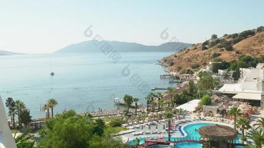 海山地平线景观游泳池度假胜地酒店奢侈品酒店蓝色的游泳池海海岸