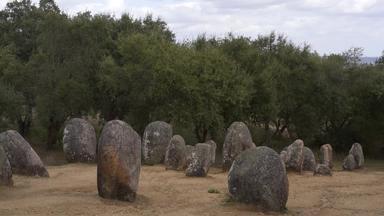 环状列石环状列石巨石石头复杂的软木塞树alentejo葡萄牙