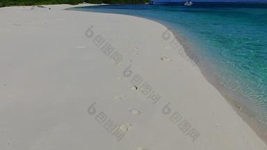 浪漫的旅行完美的海视图海滩时间蓝色的海白色桑迪背景阳光