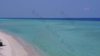 空中天空天堂海岸线海滩旅<strong>行清</strong>晰的环礁湖白色沙子背景