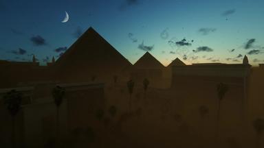 间隔拍摄日出伟大的金字塔吉萨开罗埃及