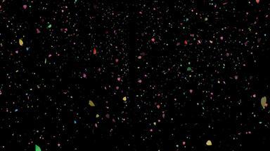 几百万色彩斑斓的元素樱花叶子下降黑色的屏幕