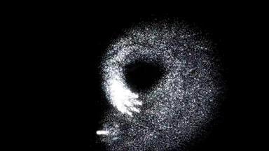 分布雪白色闪亮的微粒子黑色的背景