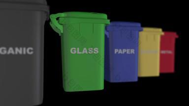 垃圾收集器容器玻璃塑料金属电子浪费有机浪费排序浪费单独的垃圾集合α通道