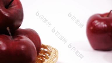 桩苹果红色的苹果Jar蜂蜜碗蜂蜜孤立的白色背景