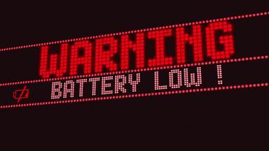电池低警告屏幕文本系统消息通知动画