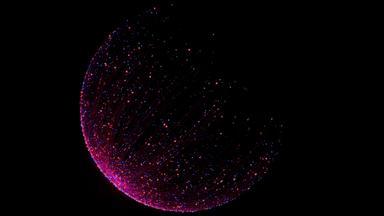 发光的紫色的粒子小径呈现