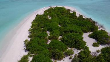 宽角纹理热带旅游海滩旅程绿松石环礁湖白色沙子背景冲浪