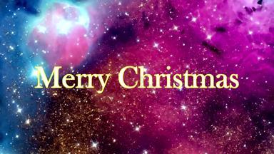 快乐圣诞节快乐一年文<strong>本色</strong>彩斑斓的星云星系