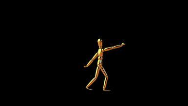 有趣的金人体模型机器人跳舞无缝的循环α通道