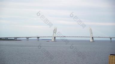 西方高速直径Zsd彼得堡俄罗斯路桥海湾芬兰neva河高速公路高速公路
