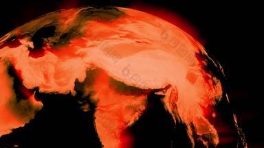 全球气候变暖全球显示辐射温度动画