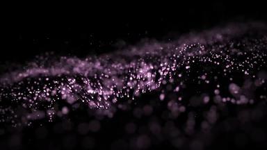 运动摘要奢侈品粒子紫罗兰色的灰尘星星黑色的背景背景紫罗兰色的运动无缝的循环