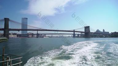 船旅行纽约<strong>城市</strong>美国哈德逊湾布鲁克林曼哈顿桥