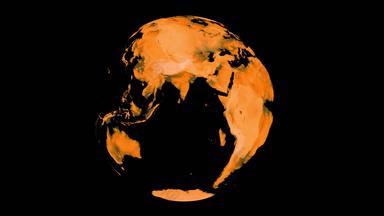 全球气候变暖全球显示辐射温度动画循环