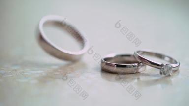婚礼环一对婚姻符号爱新娘新郎妻子丈夫婚姻象征