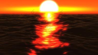 日落海洋太阳反射