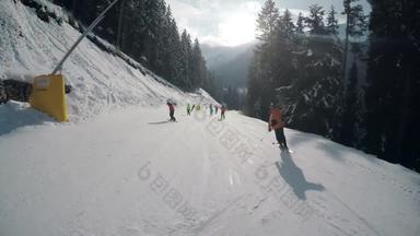 班斯科保加利亚约2月<strong>滑雪</strong>者<strong>单板滑雪</strong>坡班斯科<strong>滑雪</strong>度假胜地保加利亚