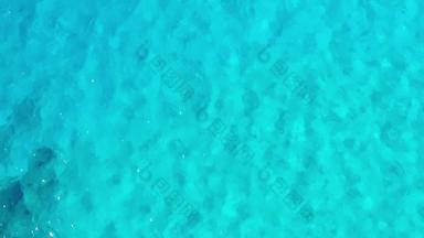 空中镜头完美的水晶清晰的蓝色的绿松石水克里特岛岛希腊美丽的假期目的地场景水晶清晰的海水珊瑚礁克里特岛希腊