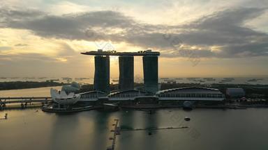 新加坡城市天际线玛丽娜湾新加坡
