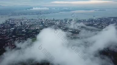 空中城市景观<strong>槟城</strong>岛早期早....