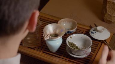 茶主倒热水水壶gaiwan蒸汽热杯绿色茶