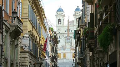 罗马意大利教堂三位一体的蒙蒂西班牙语步骤广场西班牙