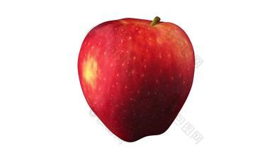 旋转红色的美味的苹果白色背景