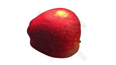 旋转红色的美味的苹果白色背景