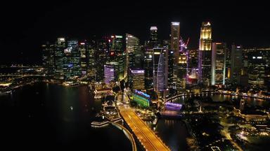 新加坡城市天际线<strong>玛丽</strong>娜湾新加坡