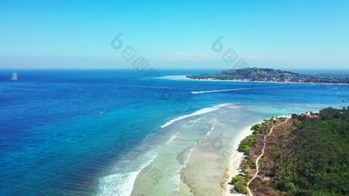 美丽的飞<strong>行清</strong>洁视图白色天堂海滩阿卡蓝色的水背景色彩斑斓的