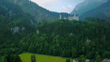 空中新天鹅堡城堡山阿尔高斯瓦比亚上巴伐利亚德国