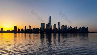 市中心曼哈顿天际线世界贸易中心纽约城市纽约曼联州