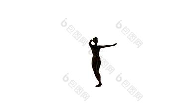 黑色的女人桑巴跳舞白色